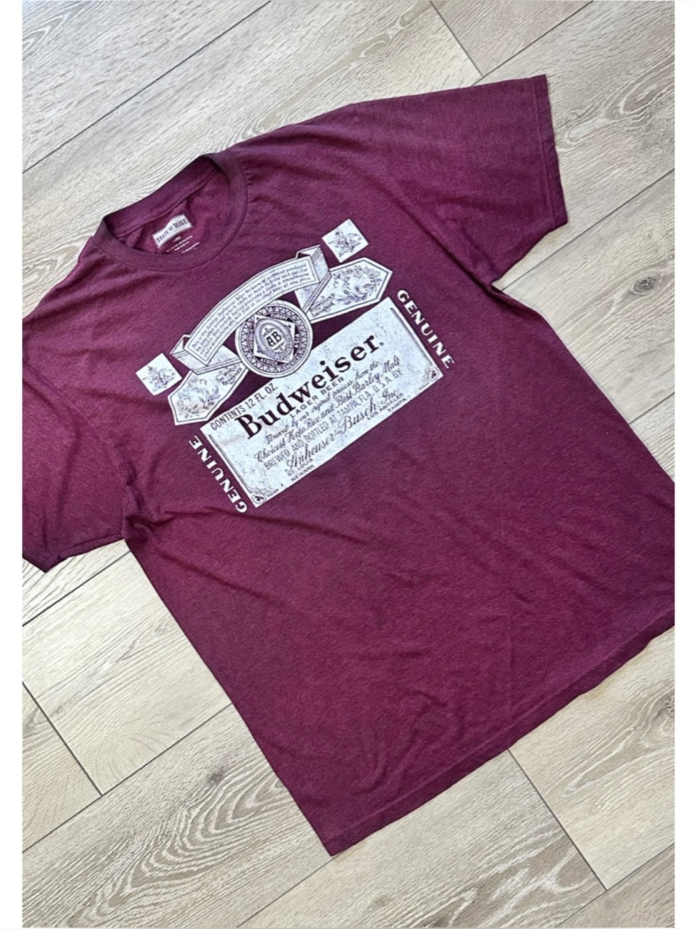 Budweiser State Of Mine Graphic Print Speckled Short Sleeve Tee